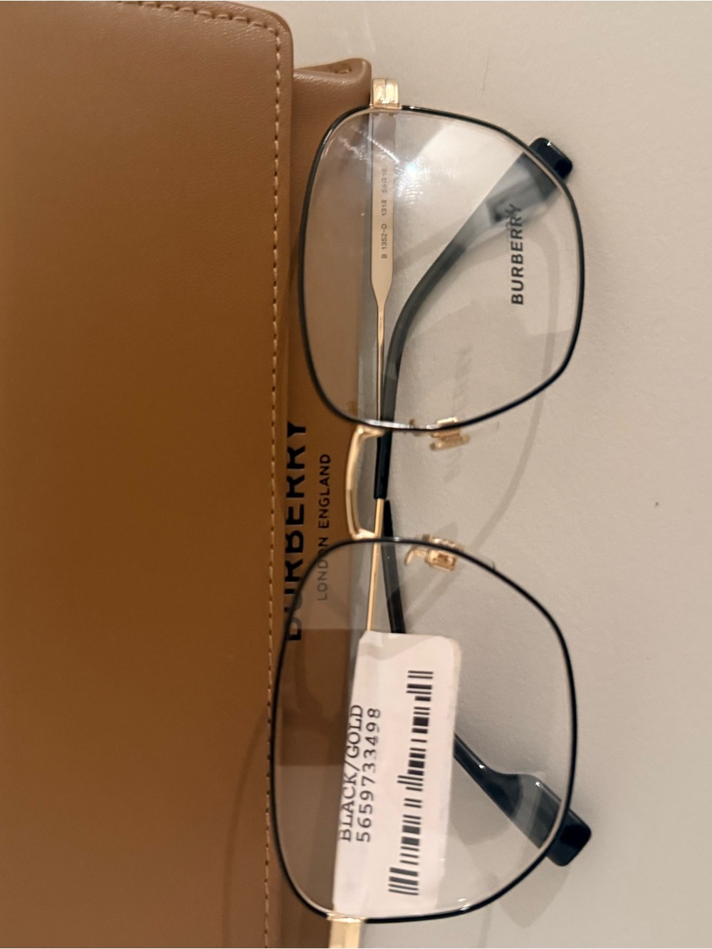 Burberry Black and Gold Metal Frame Women's Glasses